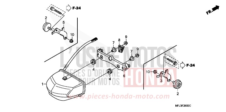 TAILLIGHT for CBR600RR ABS GRAPHITE BLACK (NHB01) from 2010